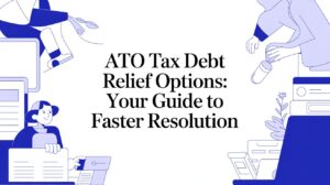 Illustration representing ATO tax debt relief options and managing Australian tax obligations