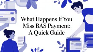 Illustration showing a business owner making a BAS payment