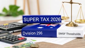 Division 296 super tax 2026 Australia with SMSF thresholds, calculator and legal scales
